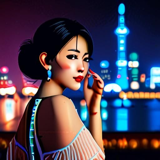 广州珠江边的迷人夜景