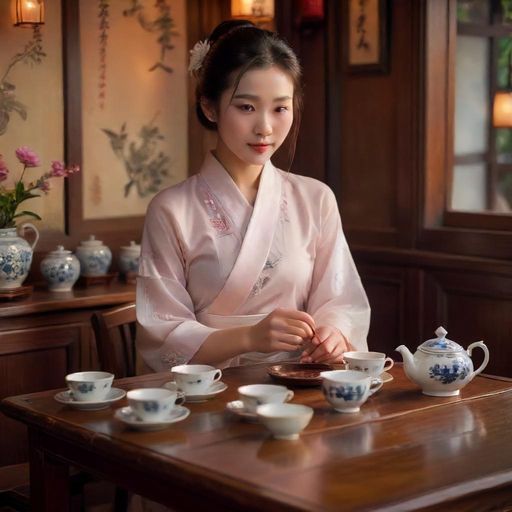 茶肆内景温馨氛围