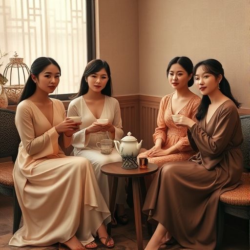 茶友们围坐品茶的欢乐时光