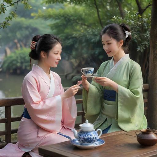 朋友们围坐茶桌的欢乐时光