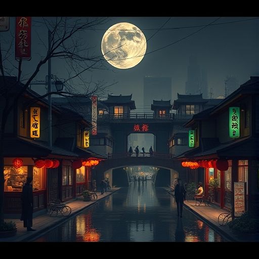 老街茶肆的夜晚