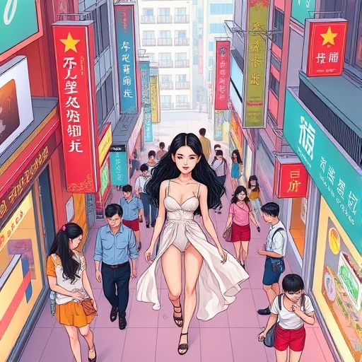 热闹的深圳街头人群