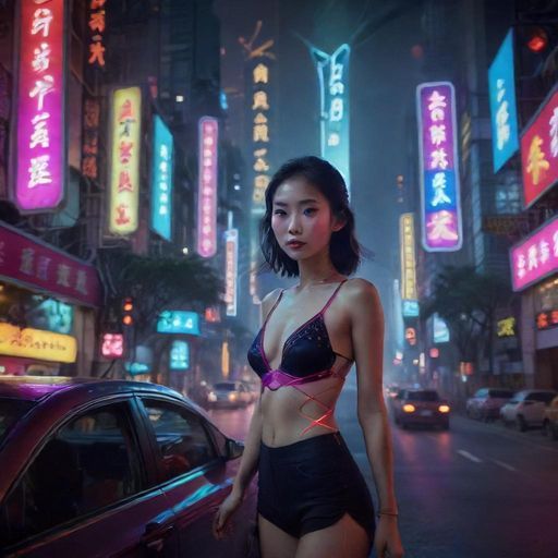 广州繁华夜景下的老司机视角
