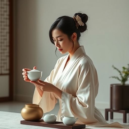 茶艺师优雅泡茶场景