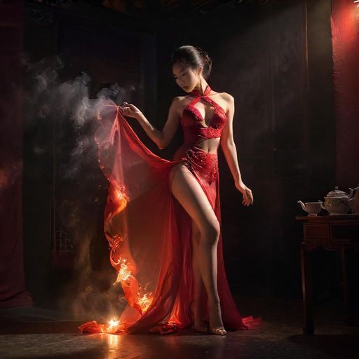 茶艺师表演的生动场景
