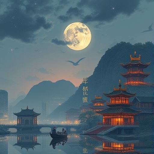 广州地标建筑群灯光秀