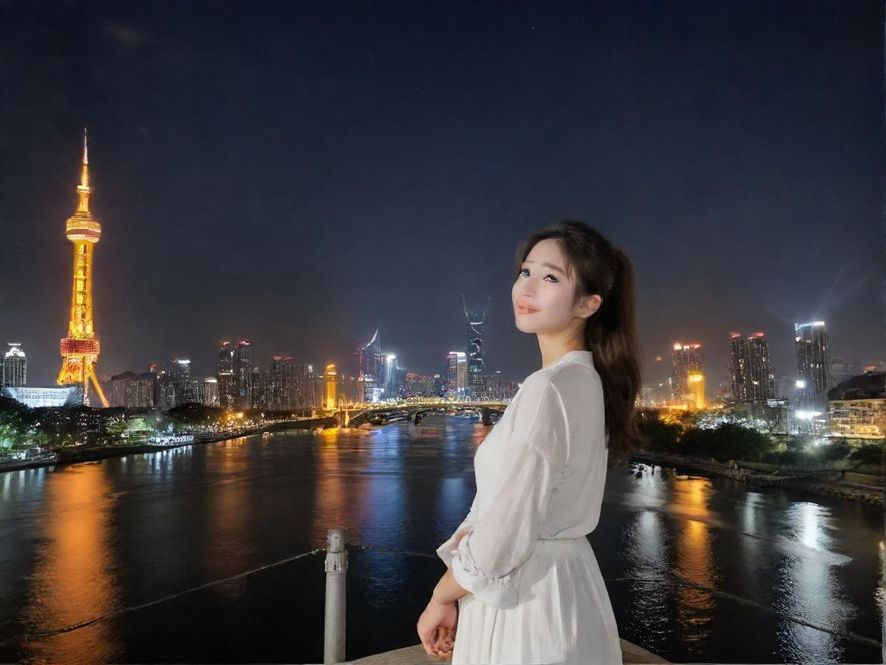 广州璀璨的夜市街景