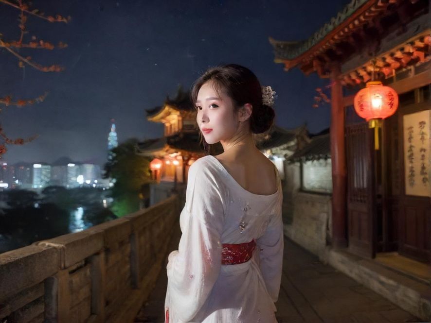 夜幕下的都市，光影交织，等待探索