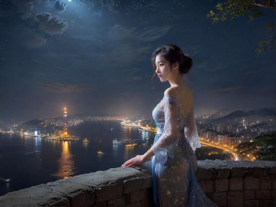 上海夜生活街头霓虹场景