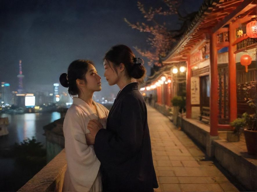 夜幕下的都市，一扇霓虹灯闪烁的私密会所入口，散发着诱人的暖色光芒，仿佛在低声邀请着寻求放松与刺激的灵魂。
