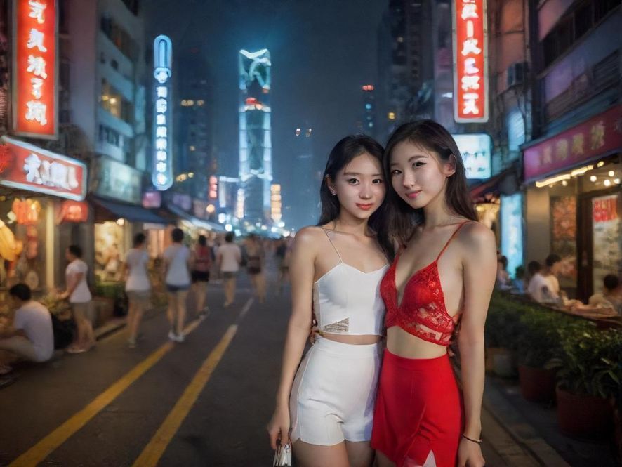 广东天河夜生活娱乐场景