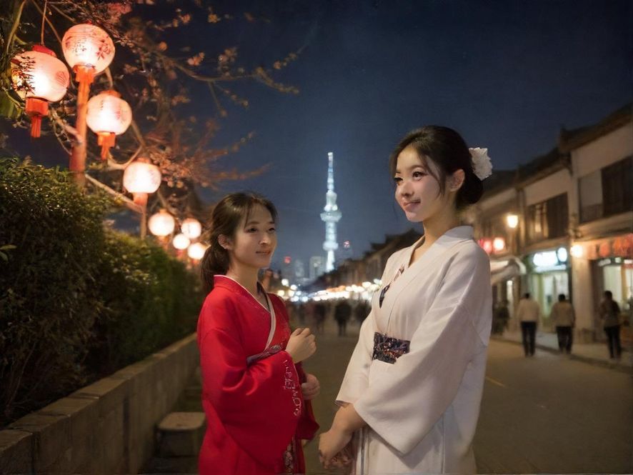 城市夜景下的高端会所入口，霓虹灯闪烁，充满神秘感