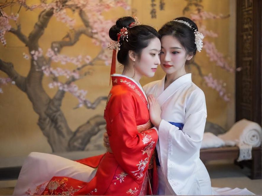神秘佳人背影