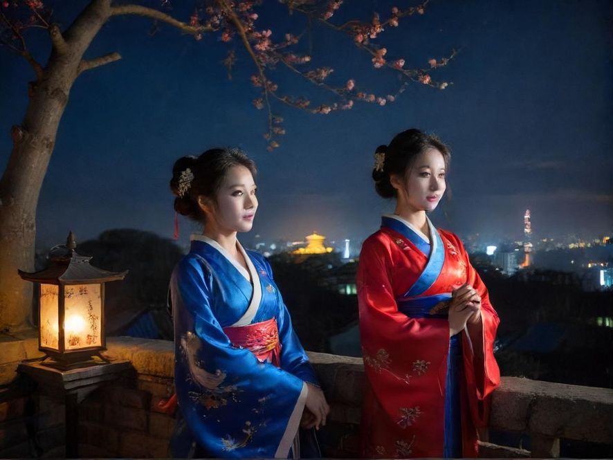 广州夜景中的休闲娱乐场所，霓虹闪烁，充满活力