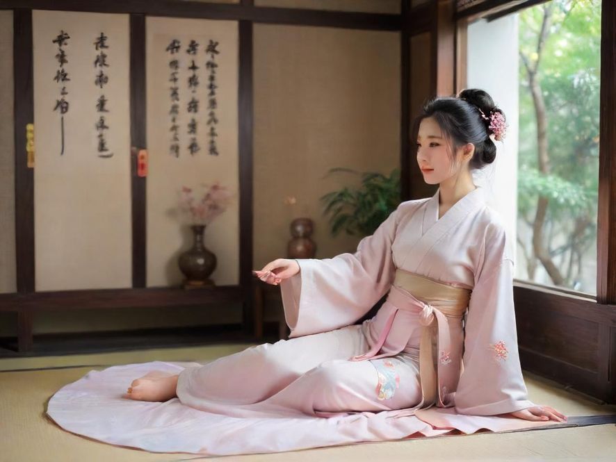 深圳福田高端茶社内部，禅意风格，柔和灯光营造宁静氛围。