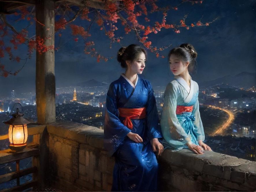 广州夜色繁华街景