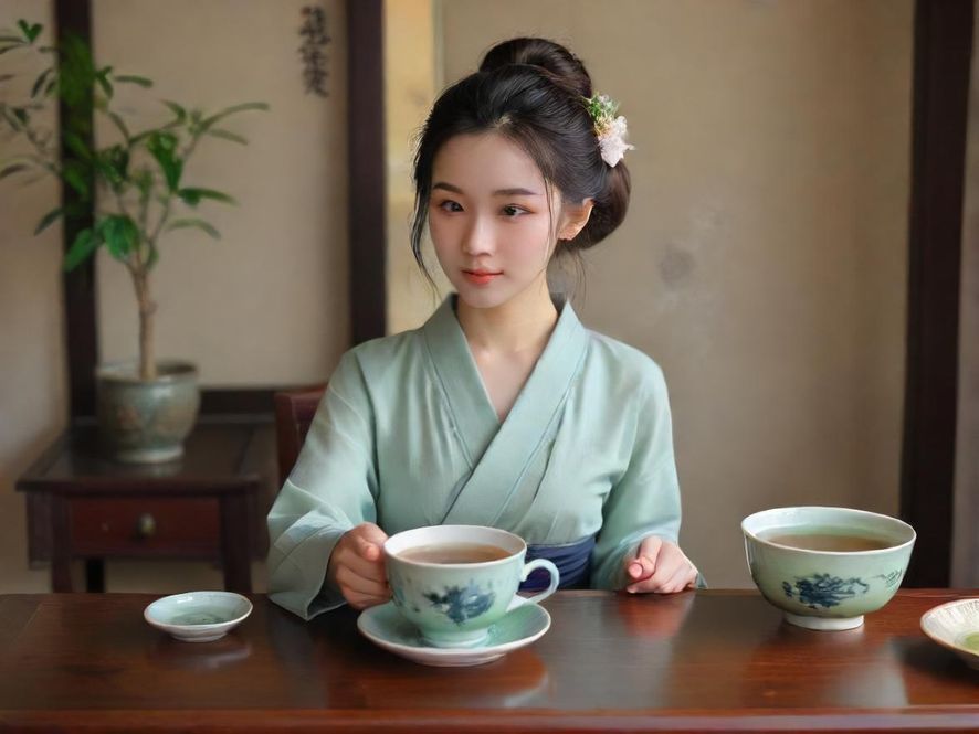 一杯热茶在朦胧的灯光下，营造出私密放松的氛围。