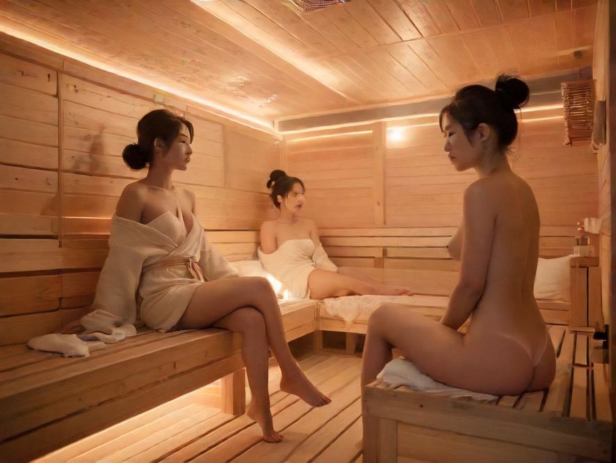 桑拿会所休息区温馨场景