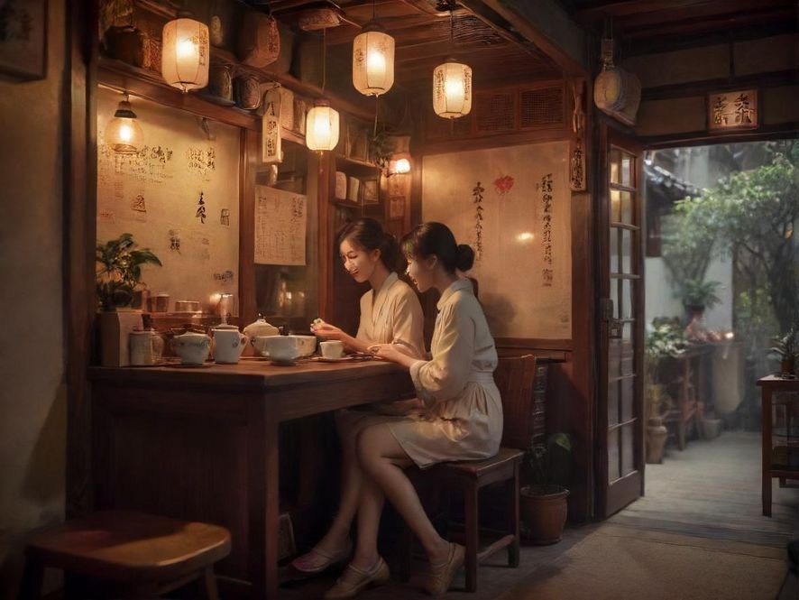 深圳QM茶室复古温馨氛围