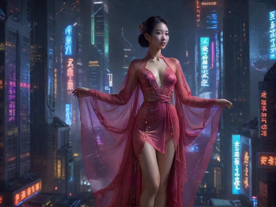 俯瞰夜晚灯火辉煌的城市，充满神秘感