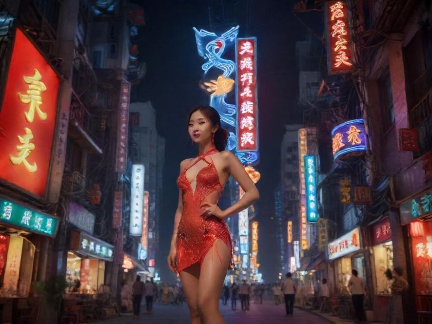 广州番禺夜场繁华街景