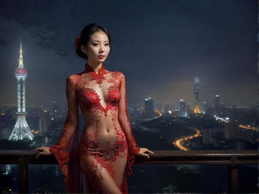 广州白云区夜景氛围图