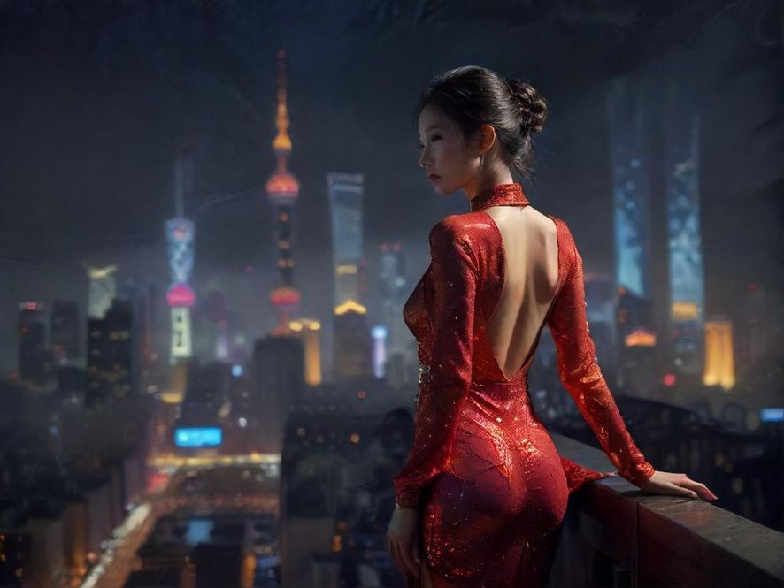 一个男人在夜色中侧身看着手机，屏幕上是搜索框，背景是模糊的城市夜景，营造出一种探索和发现的氛围。
