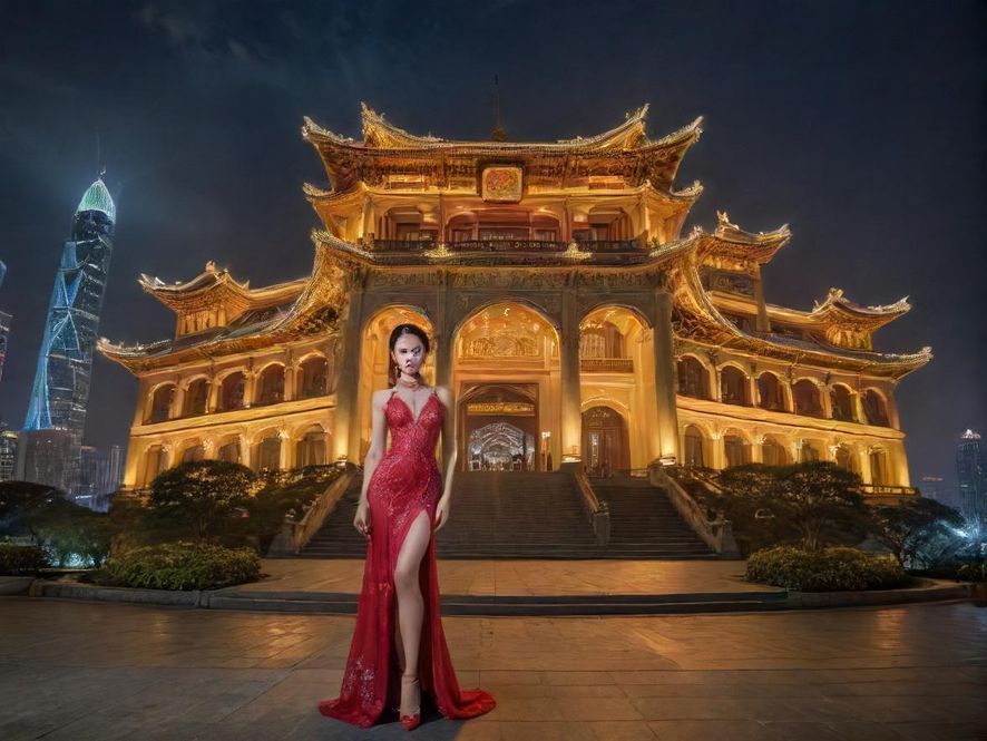 广州红洋皇宫夜景