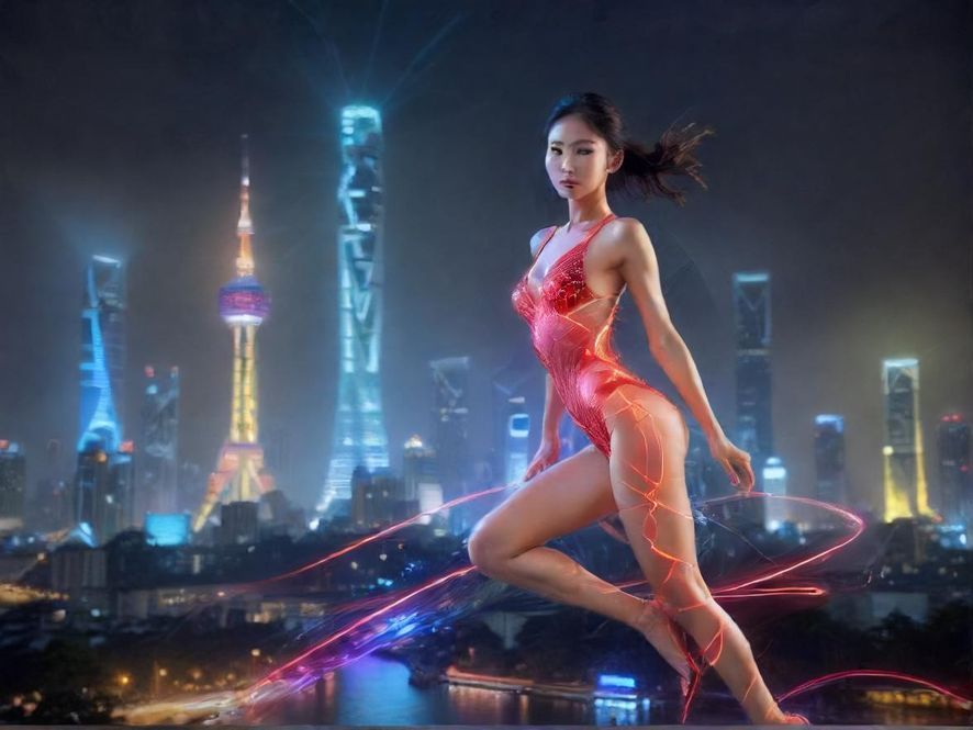 广州的璀璨夜景，霓虹闪烁，是休闲娱乐的绝佳背景。