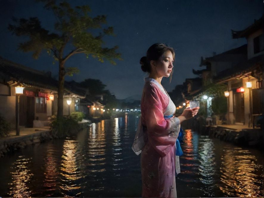 罗湖水会夜景外观