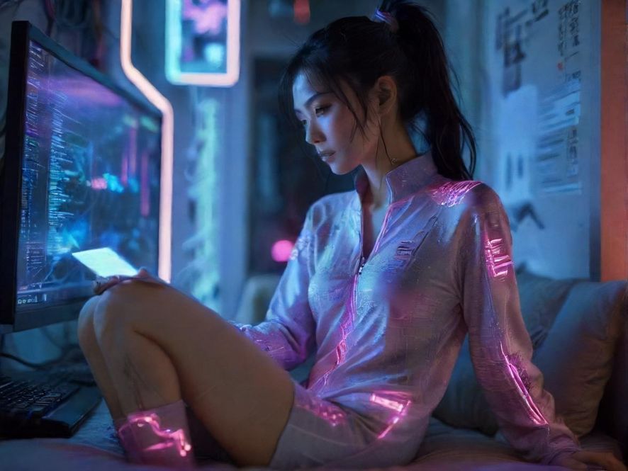 一位用户正在电脑前浏览广州免费qm验证论坛的信息