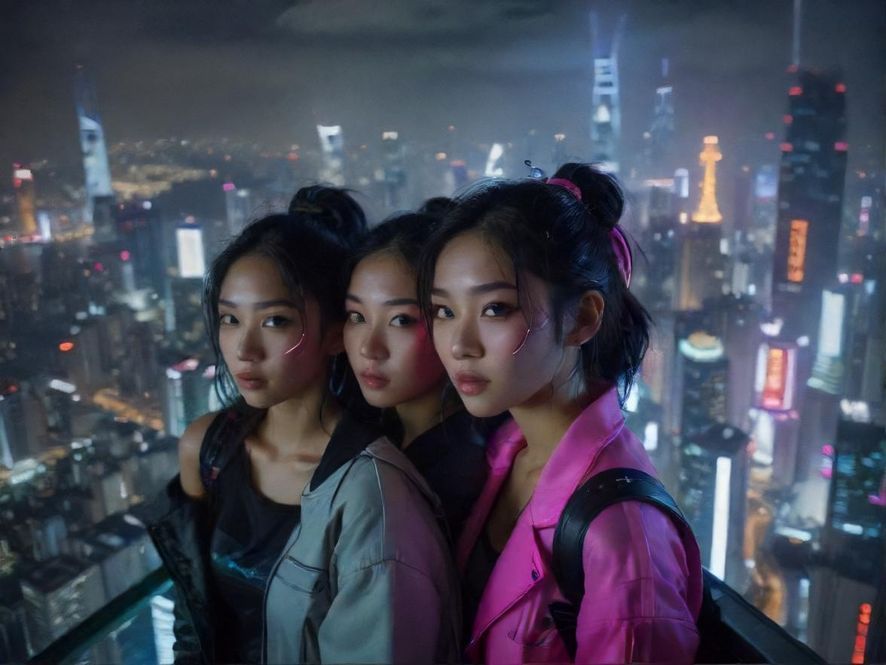 都市夜景下，人们在寻找休闲娱乐的去处
