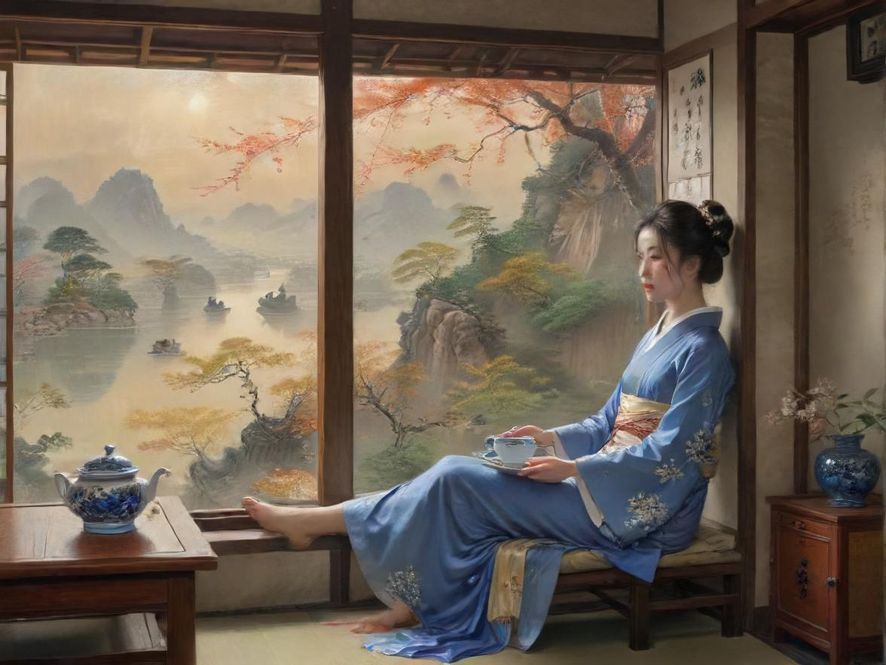 广州品茶工作室的复古茶室氛围