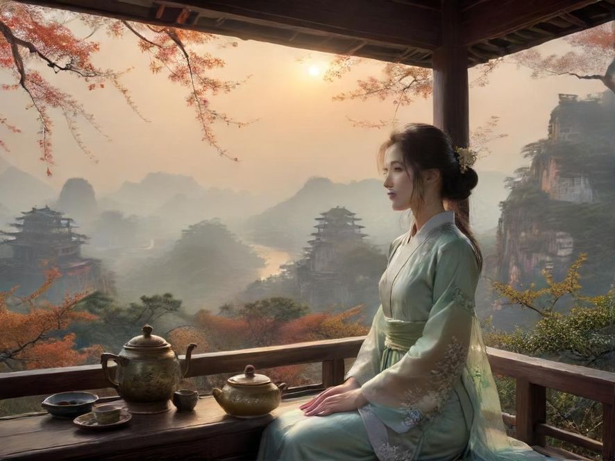 广州某私密茶社包厢一角