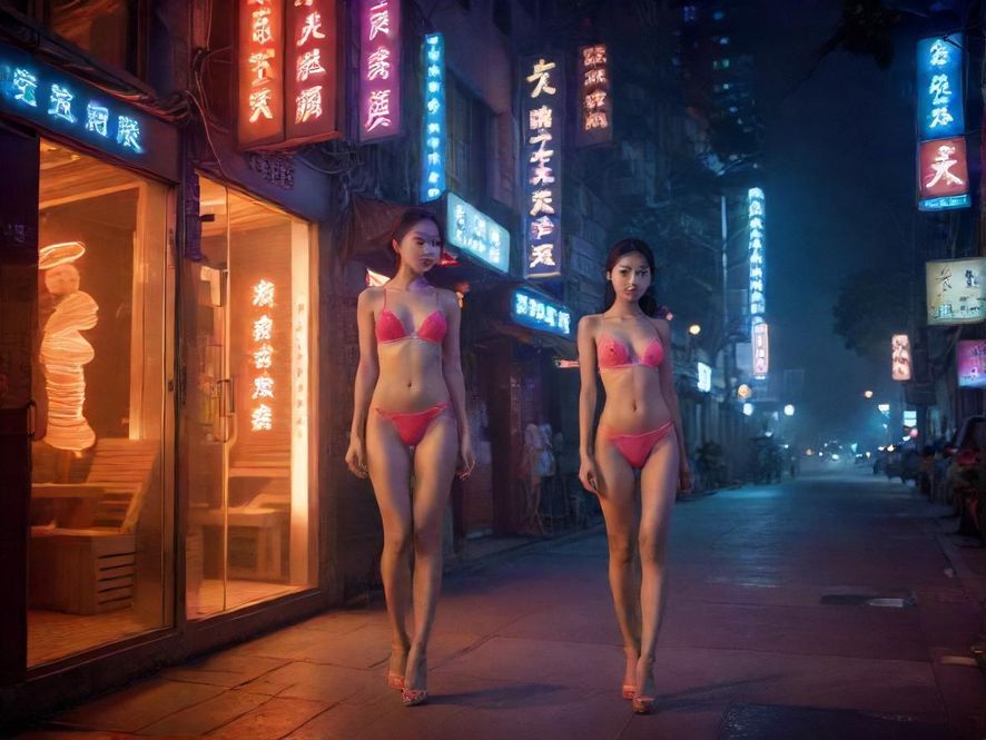 广州桑拿会所夜景外观