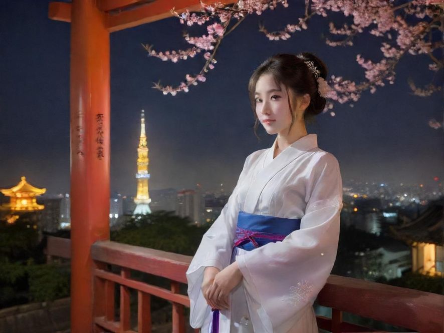 从高处俯瞰繁华的都市夜景，灯光璀璨