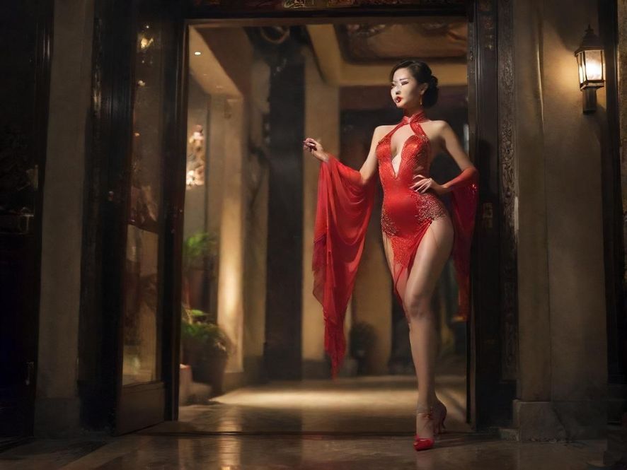 寮步某私密会所入口，夜晚灯光下显得低调而神秘。