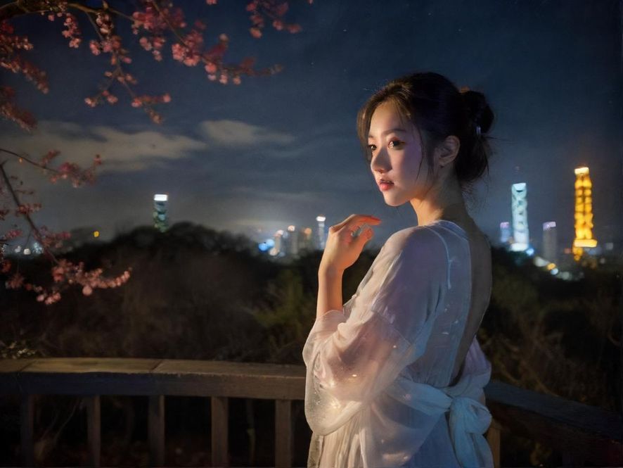 一个人正在手机上浏览广东夜蒲网论坛，背景是模糊的夜场入口