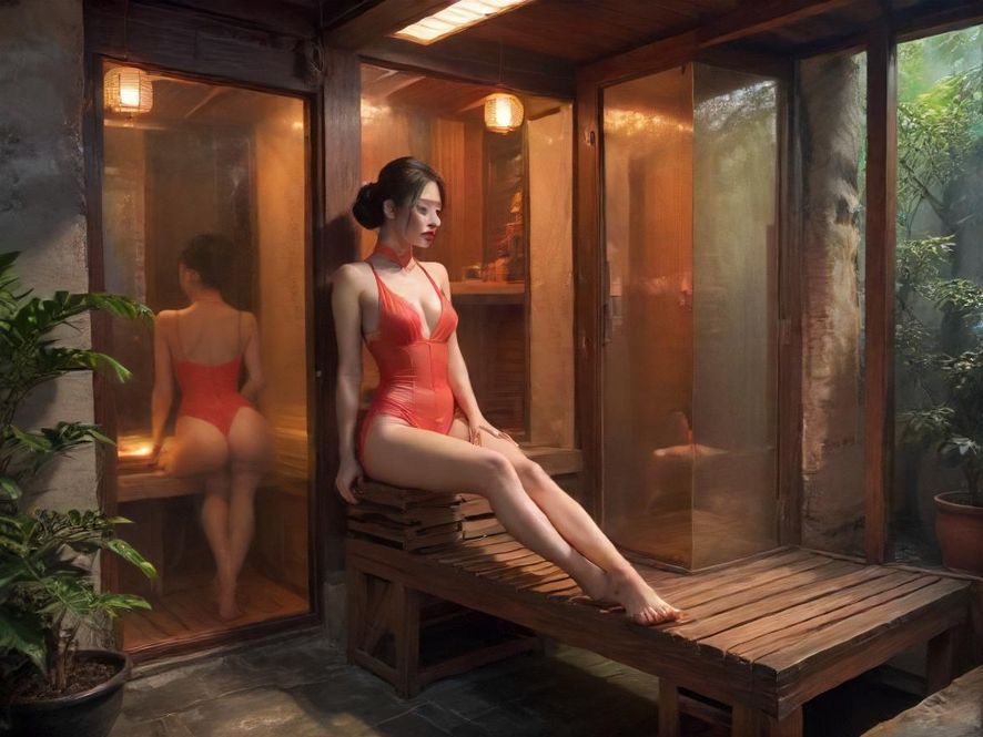 广州桑拿汗蒸休闲场所一角