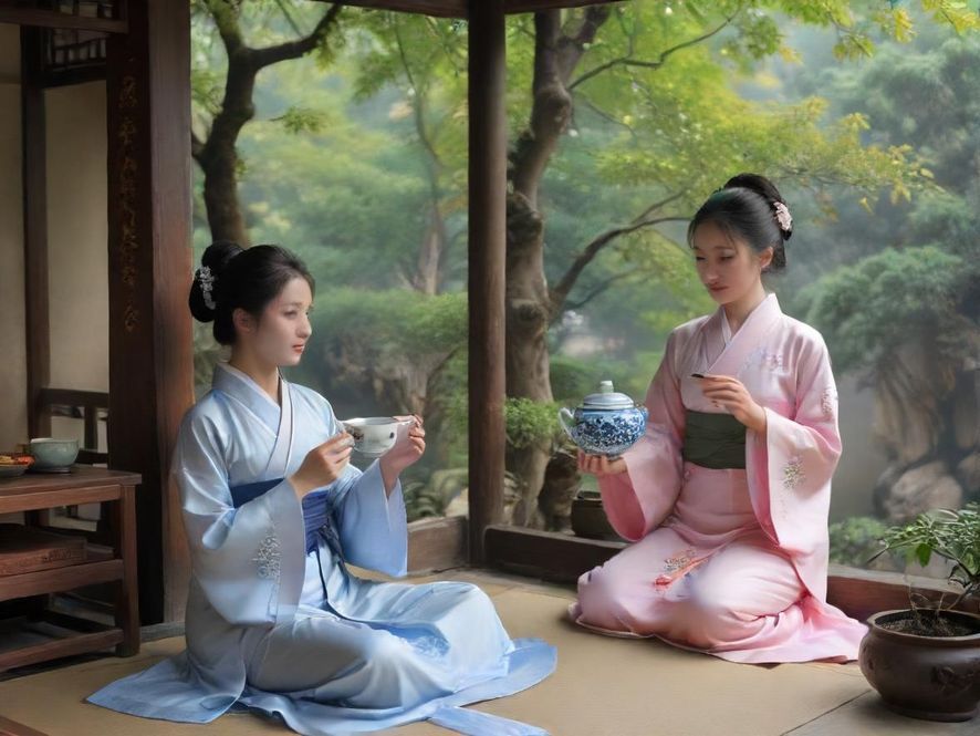 典雅茶室的精致茶具