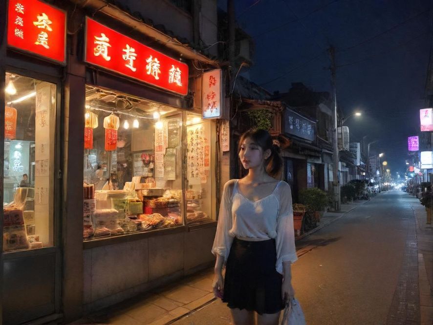 广州桑拿店夜景外观展示