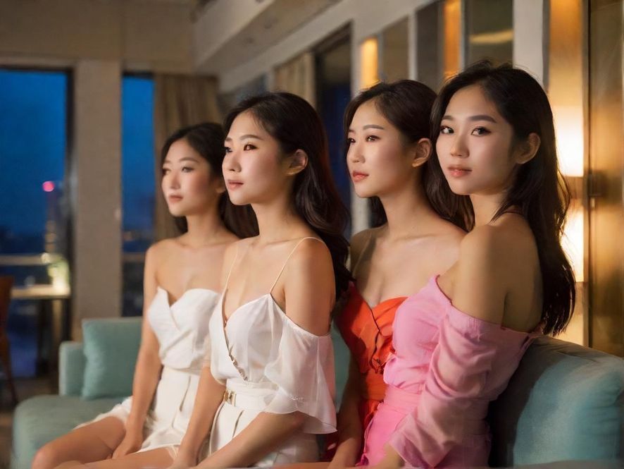 深圳休闲放松场景，顾客正在享受专业的定制化服务，侧面视角展现出现代奢华的氛围。