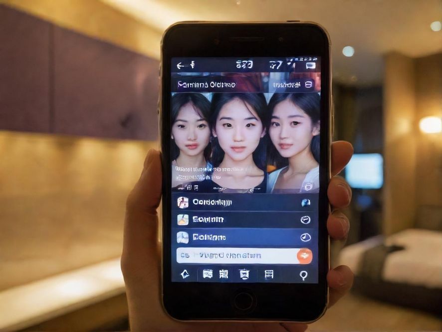 特写镜头下，手机屏幕上显示着一个论坛界面，文字和图片清晰可见，背景略微模糊，营造出一种现代科技感和探索未知信息的氛围。