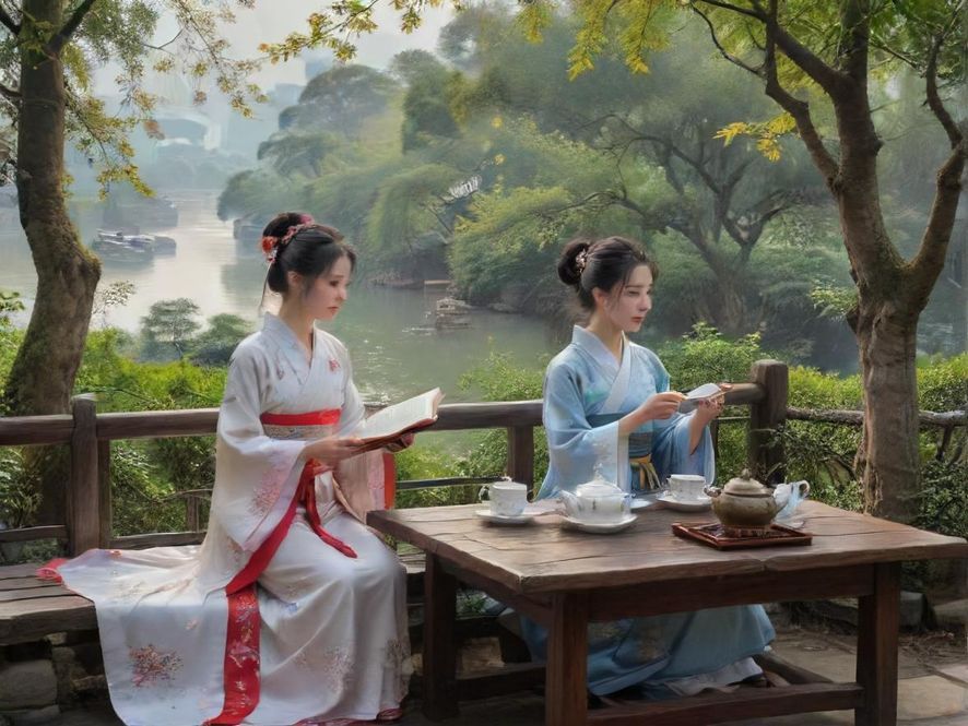 广州年轻男女休闲聚会场景