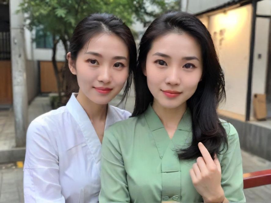 一对年轻男女在充满现代感的咖啡馆里，享受着轻松愉快的下午茶时光，他们的侧脸沐浴在温暖的柔和光线中，展现出放松与惬意。