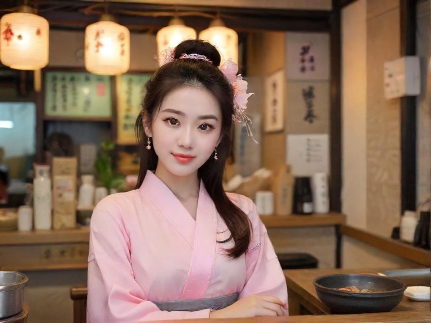 一位女士在咖啡馆里享受休闲时光